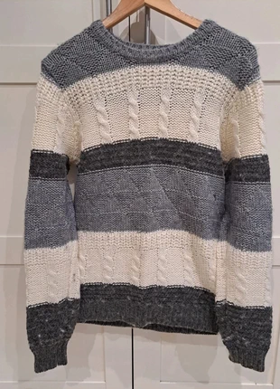 Retro Knitwear – Timeless Striped Design Tricolor, marca: Vintage Dressing, estado: Novo sem etiquetas, tamanho: M, €20.00, €21.70 inclui Proteção do Comprador