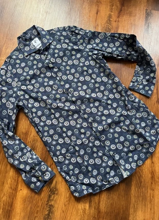R2 Amsterdam Navy Patterned Cotton Stretch Shirt – Size 41 (16”), brand: R2 Amsterdam, condition: Very good, size: 16 in | 40 cm, £9.00, £10.15 includes Buyer Protection