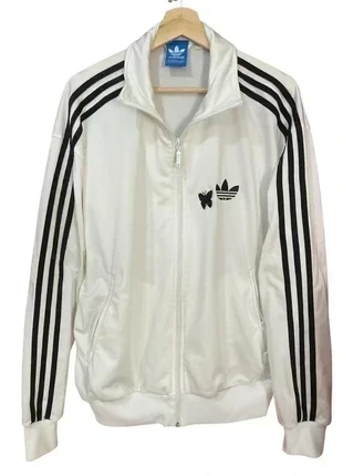 Big Trefoil Logo Adidas Vintage Track Jacket – White with Black Butterfly Logo & Stripes – Size L, marque: adidas, état: Neuf sans étiquette, taille: L, 39,99 €, 42,69 € Protection acheteurs incluse