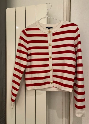 Gilet rayé rouge et blanc kiabi xs – style marin chic, brand: Kiabi, condition: Very good, size: XS / 34 / 6, €5.00, €5.95 includes Buyer Protection