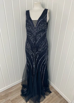 Adrianna Papell Ballgown Evening Dress Sz 18 Blue Sequins Beads Fishtail, brand: Adrianna Papell, condition: Good, size: XXXL / 18, £35.00, £37.45 includes Buyer Protection