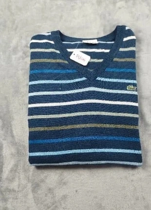 Pull homme Lacoste L coton bleu marine rayé multicolore col rond vintage crocodile logo pu06, marque: Lacoste, état: Très bon état, taille: L, 39,00 €, 41,65 € Protection acheteurs (Pro) incluse