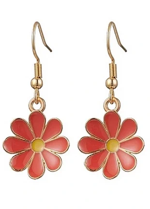 Boucles d'oreilles fantaisie acier inoxydable fleur émaillée rouge neuf, marque: Bijouxmode, état: Neuf avec étiquette, 9,90 €, 11,10 € Protection acheteurs incluse