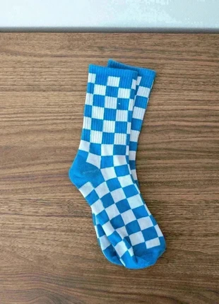 Chaussettes style typique vintage bleues à carreaux femme taille unique, marque: Vintage Dressing, état: Neuf sans étiquette, taille: Taille unique, 3,00 €, 3,85 € Protection acheteurs incluse