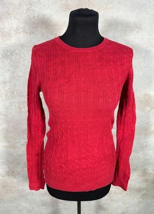 Pull Maille Torsadée Cable Knit Vintage Gap rouge vif motif vertical taille M, brand: GAP, condition: Very good, size: M / 38 / 10, €15.00, €16.45 includes Buyer Protection Pro