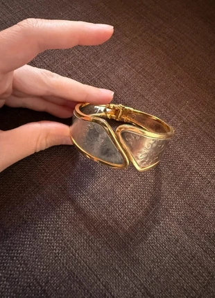 Bracelet rigide bicolore argenté & doré, marca: Vintage, estado: Muito bom, €15.00, €16.45 inclui Proteção do Comprador