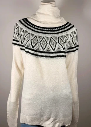 Black & white turtleneck Nordic sweater, cozy winter knit, size L, brand: Old Navy, condition: Very good, size: L / 40 / 12, €17.90, €19.50 includes Buyer Protection
