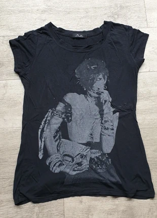 T-shirt noir imprimé rock vintage – Taille S, marque: Dolls, état: Très bon état, taille: S / 36 / 8, 5,00 €, 5,95 € Protection acheteurs incluse