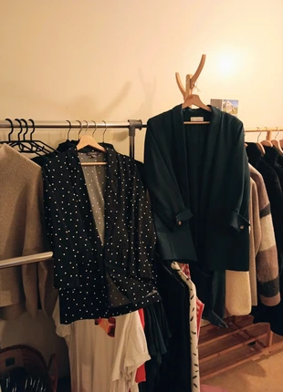 Camaïeu/Primark 🤍 Lot de 2 blazers/vestes mi-saison (XL pour 42/44, bleu marine/pois), marke: Camaïeu, zustand: Sehr gut, größe: XL / 42 / 14, 14,99 €, 16,44 € inklusive Vinted-Käuferschutz