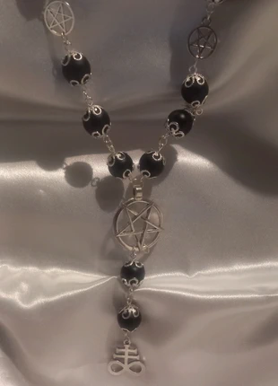 💙🖤 Collier Leviathan avec perles d'onyx 💙🖤, marque: sans marque, état: Neuf sans étiquette, 14,00 €, 15,40 € Protection acheteurs incluse