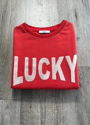 Sweat By-Bar rouge modèle Lucky brodé blanc en coton femme - Taille L, marque: By-bar, état: Très bon état, taille: L / 40 / 12, 70,58 €, 74,81 € Protection acheteurs incluse