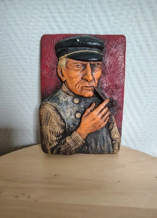 Vintage wanddecoratie zeeman met pijp, brand: Vintage, condizioni: Discrete, €12.95, €14.30 include la Protezione acquisti