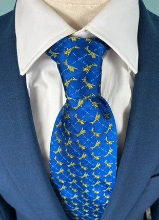 Cravate vintage Doppeldecker bleu roi à motifs avions jaunes – 100 % soie, brand: Vintage Dressing, condition: Very good, €12.99, €14.34 includes Buyer Protection