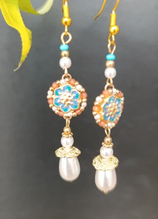 Boucles d'oreilles pendantes fleurs, estado: Nuevo sin etiquetas, 12,00 €, 13,30 € Protección al comprador incluida