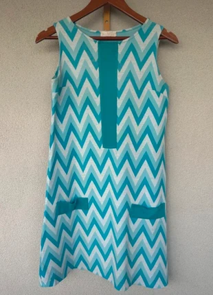 🌟Robe Été Vintage Années 70 - Tilos - Taille 1 (Petit 36/38) - Motif Chevron Bleu, marque: Vintage Dressing, état: Bon état, taille: S / 36 / 8, 10,00 €, 11,20 € Protection acheteurs (Pro) incluse