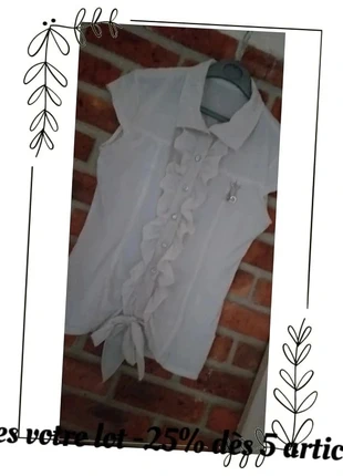 Chemisier blanc cassé nylon vintage, marca: Boutique Parisienne, estado: Bom, tamanho: L / 40 / 12, €7.40, €8.47 inclui Proteção do Comprador