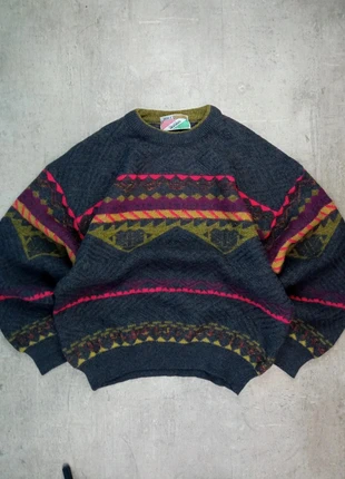 Pull vintage 90’s anthracite motif jacquard multicolore oversize Taille M Femme, marque: Vintage Dressing, état: Très bon état, taille: M / 38 / 10, 45,00 €, 47,95 € Protection acheteurs incluse