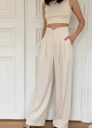 Pantalon elegant3023 evase taille s creme beige okd money, marque: gomia, état: Très bon état, taille: S / 36 / 8, 38,90 €, 41,55 € Protection acheteurs (Pro) incluse