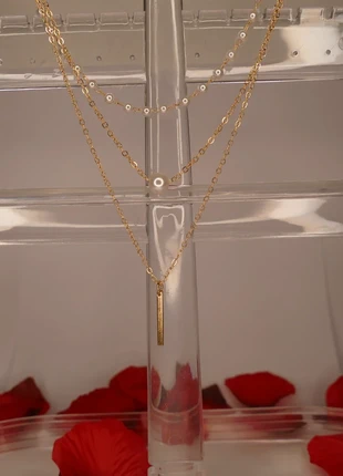 collier doré trois pendentif avec perle en acier inoxydable tendance, brand: Tendance, condition: New with tags, €7.00, €8.05 includes Buyer Protection