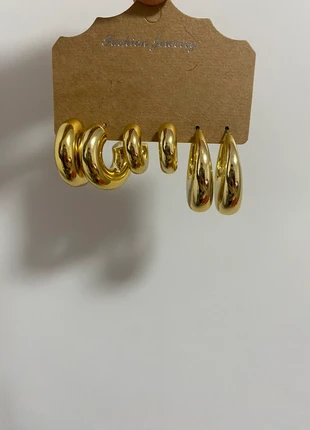 set orecchini oro in acciaio inox, brand: INOX, condizioni: Ottime, €6.00, €7.00 include la Protezione acquisti