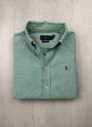 Chemise Ralph Lauren verte col boutonné coton Oxford logo brodé S homme custom fit, marque: Ralph Lauren, état: Très bon état, taille: S, 42,00 €, 44,80 € Protection acheteurs (Pro) incluse
