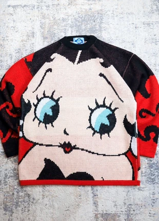 Pull maille Knit Betty Boop Avenue Of The Stars rouge vintage 90’s rare - Taille XL, brand: Vintage Dressing, condition: Very good, size: XL, €99.00, €104.65 includes Buyer Protection Pro