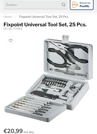 Universal Tool Box 25 pieces van FixPoint, merk: Fixpoint, staat: Nieuw met prijskaartje, € 12,50, € 13,83 inclusief Kopersbescherming