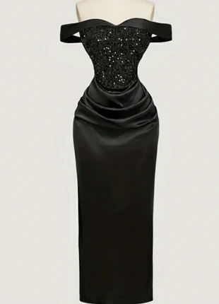 Robe de Soirée Fourreau Noire Paillettes Épaules Dénudées ~ T M.38 Neuve, brand: Tendance, condition: Very good, size: M / 38 / 10, €69.99, €74.19 includes Buyer Protection