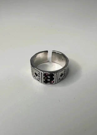 Bague argentée modèle jeu de cartes rose, marque: CHROME, état: Neuf sans étiquette, taille: Ajustable, 6,99 €, 8,04 € Protection acheteurs (Pro) incluse
