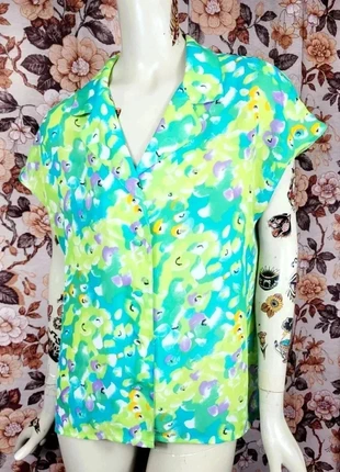 chemise à manches courtes fleurs vintage eighties floral shirt flowers boho 80s42 44 XL XXL, marque: Vintage Chic, état: Très bon état, taille: XL / 42 / 14, 12,00 €, 13,30 € Protection acheteurs incluse