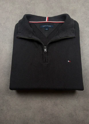 Pull half zip 1/4 zip Tommy Hilfiger noir col camionneur logo brodé - Taille L, marque: Tommy Hilfiger, état: Très bon état, taille: L, 40,00 €, 42,70 € Protection acheteurs incluse