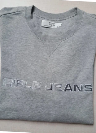 Pull col rond crewneck Rifle Jeans gris logo brodé broderie taille XL coton vintage Y2K, marca: Rifle Jeans, estado: Muy bueno, tamaño: XL, 28,00 €, 30,10 € Protección al comprador incluida