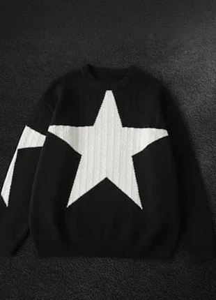 Pull noir et blanc motif étoile homme - Taille M, brand: y2k, condizioni: Ottime, taglia: M, €53.00, €56.35 include la Protezione acquisti