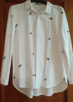 Camisa blanca bordada, marque: Fashion Style, état: Neuf sans étiquette, taille: M / 38 / 10, 8,00 €, 9,10 € Protection acheteurs incluse