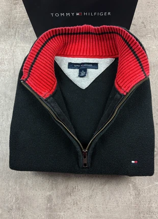 Pull camionneur 1/4 zips half zips tommy Hilfiger unies noir logo brodé taille XL homme / PAN094, marca: Tommy Hilfiger, estado: Muito bom, tamanho: XL, €39.90, €42.60 inclui Proteção do Comprador