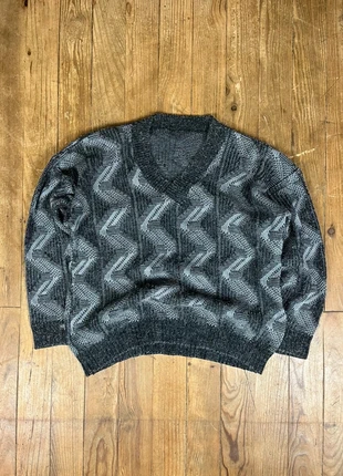 Pull vintage maille col V gris motifs rayures S, marque: Vintage Dressing, état: Bon état, taille: S, 6,40 €, 7,42 € Protection acheteurs (Pro) incluse