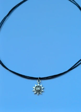 Handmade katoen koord ketting met vintage zon bedel, merk: Bohemian, staat: Nieuw zonder prijskaartje, € 6,50, € 7,53 inclusief Kopersbescherming