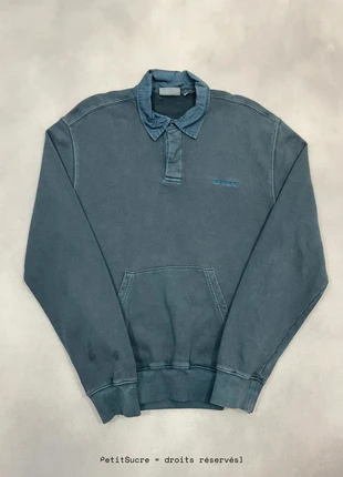 Pull Carhartt wip col Polo Bleu Délavé Coupe Large 100% coton Sweatshirt - Taille M #920, marque: Carhartt, état: Bon état, taille: M, 46,00 €, 49,00 € Protection acheteurs (Pro) incluse