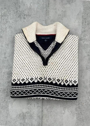 TZ98 - Half zip 1/4 zip col camionneur Tommy Hilfiger blanc/bleu marine logo brodé - Taille XS, marca: Tommy Hilfiger, estado: Bueno, tamaño: XS, 4,99 €, 5,94 € Protección al comprador incluida