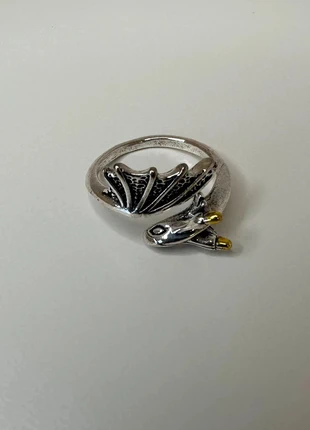 Bague argentée modèle dragon, marque: CHROME, état: Neuf sans étiquette, taille: Ajustable, 6,99 €, 8,04 € Protection acheteurs (Pro) incluse