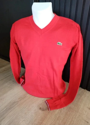 Pull rouge Lacoste Live col V Taille 3 (S) Logo crocodile, brand: Lacoste, condition: New without tags, size: S, €40.00, €42.70 includes Buyer Protection