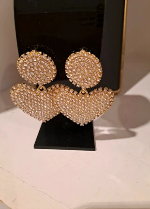 Hart oorbellen goud strass, staat: Nieuw zonder prijskaartje, € 3,00, € 3,85 inclusief Kopersbescherming
