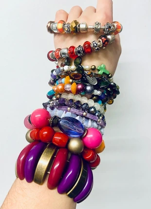Vintage Mixed beads multicolour bracelet bundle, brand: Vintage, condition: Very good, £7.50, £8.58 includes Buyer Protection