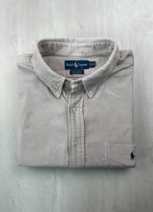 Chemise Ralph Lauren velours beige logo bleu brodé XXL homme Big Shirt, marque: Ralph Lauren, état: Très bon état, taille: XXL, 35,00 €, 37,45 € Protection acheteurs (Pro) incluse