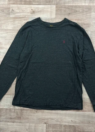 T-shirt manches longues gris foncé chiné Polo Ralph Lauren | Cotton long sleeve tee | Homme M, marque: Polo Ralph Lauren, état: Très bon état, taille: M, 28,00 €, 30,10 € Protection acheteurs incluse