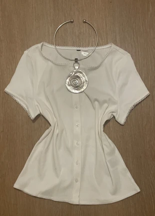 Top blanc proche du corps, brand: Vintage Dressing, condizioni: Ottime, taglia: M / IT 42 / EU 38, €8.00, €9.10 include la Protezione acquisti