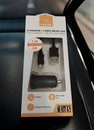 Chargeur Voiture Micro USB Câble 1m Tnb Incar, brand: T&B, condition: New without tags, €9.90, €11.10 includes Buyer Protection Pro
