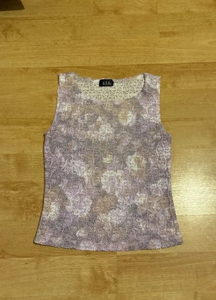 Y2K Lilac Shimmer Floral Sleeveless Crinkle Top – Size S, brand: jtb, condition: New without tags, size: S / UK 8-10, £15.00, £16.45 includes Buyer Protection Pro