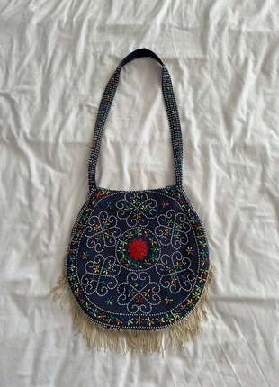 Vintage navy beaded bag from 70-80s, condition: Very good, £12.00, £13.30 includes Buyer Protection