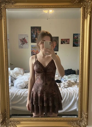 Robe Courte Nuisette Dentelle Brune – Sexy / Élégante / Glamour / Tendance, brand: Solène Rosefield, condition: Very good, size: M / 38 / 10, €42.99, €45.84 includes Buyer Protection Pro